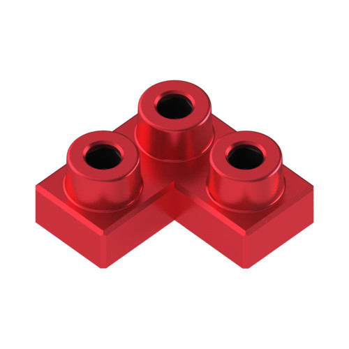 2x2 Corner Ruby Red *Quantity 55* Metal Designer Building Blocks | Metomics
