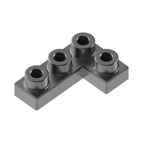 3x2 Corner Charcoal Black *Quantity 50* Metal Designer Building Blocks | Metomics