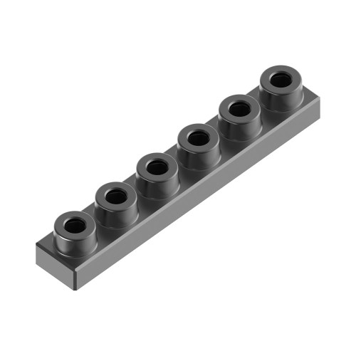 1x6 Plate Charcoal Black *Quantity 40* Metal Designer Building Blocks | Metomics