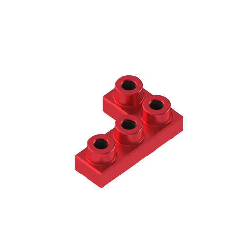 2x3 Corner Ruby Red *Quantity 50* Metal Designer Building Blocks | Metomics