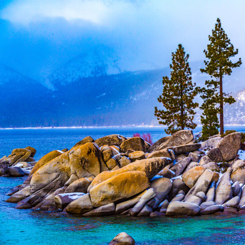 "Lake Tahoe Winter" 49 Piece Teaser Wooden Jigsaw Puzzle | Zen Puzzles