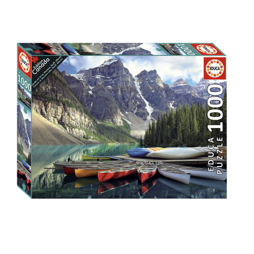 "Canoes on Moraine Lake, Banff Alberta" 1000 Piece Jigsaw Puzzle | Educa