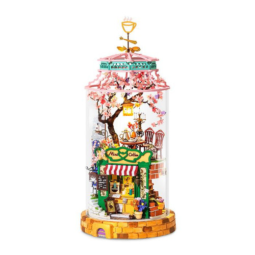 "Magical Cafe" Glass Miniature Dollhouse Kit | Rolife