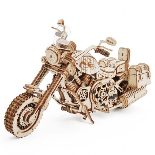 "Cruiser Motorcycle" Spring Powered Mechanical Wooden Model Kit | LK504 | Rokr