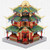 China Town Tower of Treasure Metal Model Kit [Includes LEDs & Battery!] | MU Model