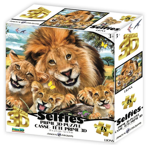 Lions Selfie 48 Piece *Lenticular 3D Effect* Jigsaw Puzzle