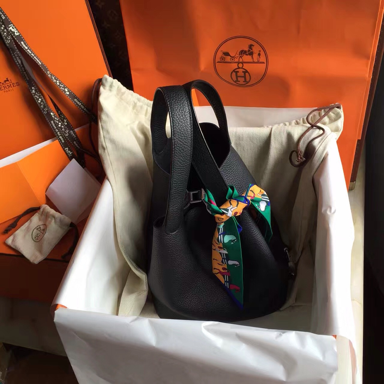 hermes picotin black