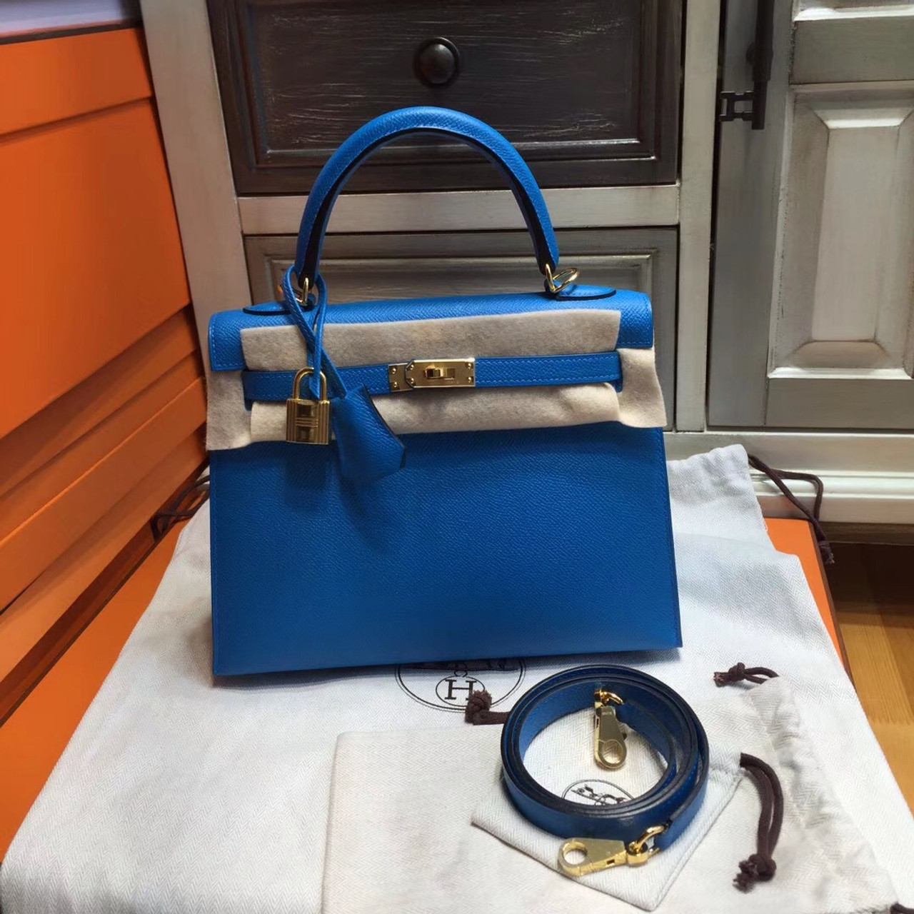 hermes kelly blue zanzibar