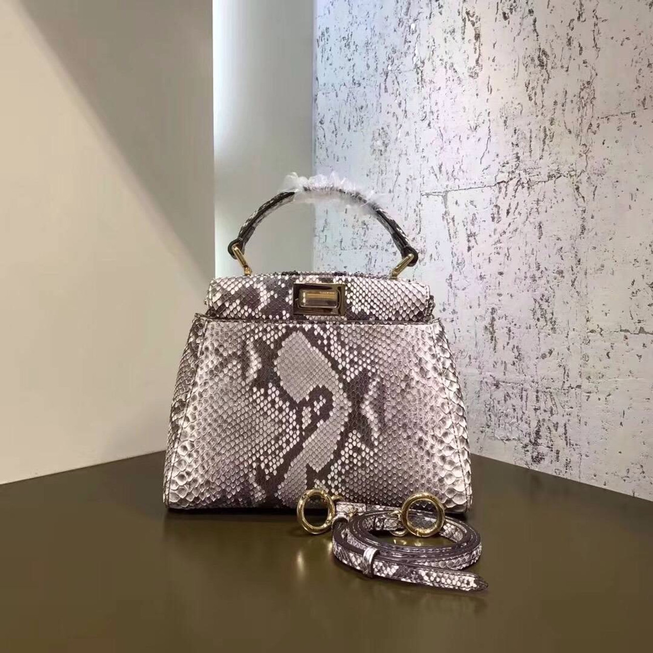 fendi peekaboo mini python