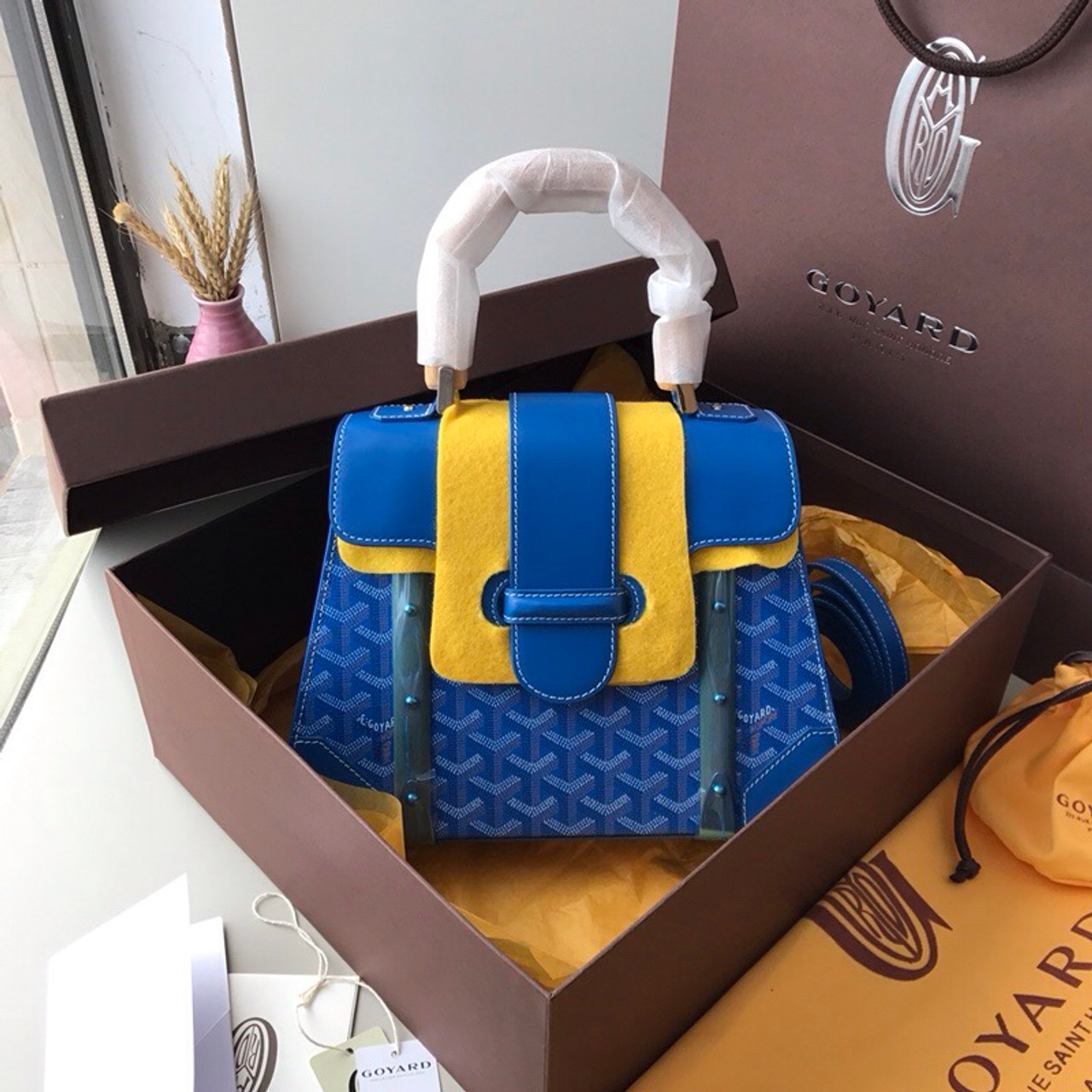 GOYARD SAIGON MM BLUE - Bella Vita Moda