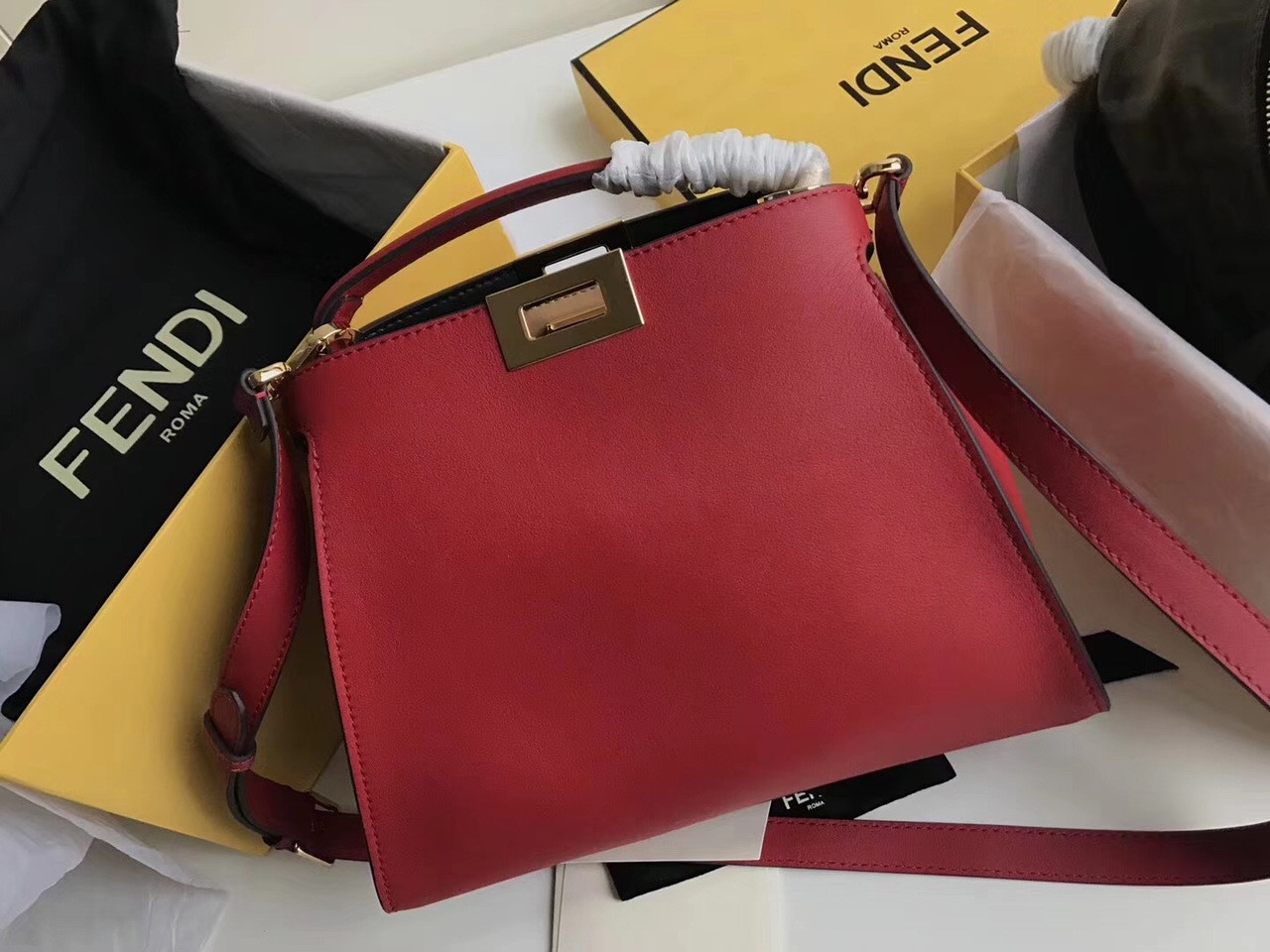 fendi peekaboo red