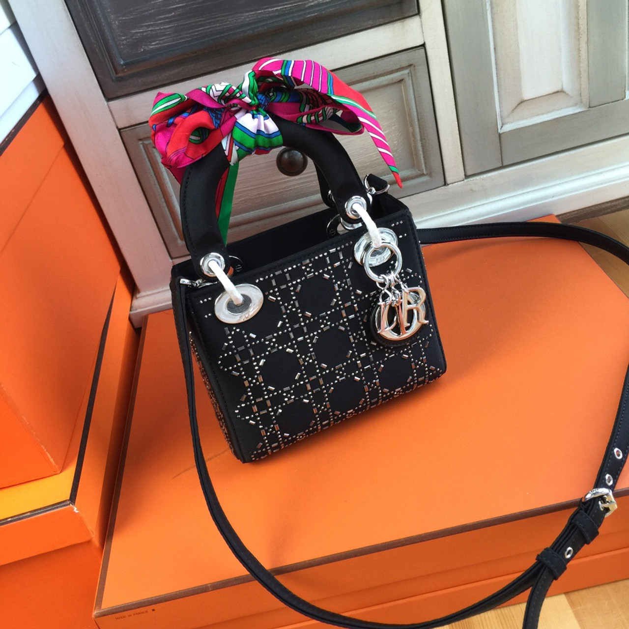 mini lady dior satin bag