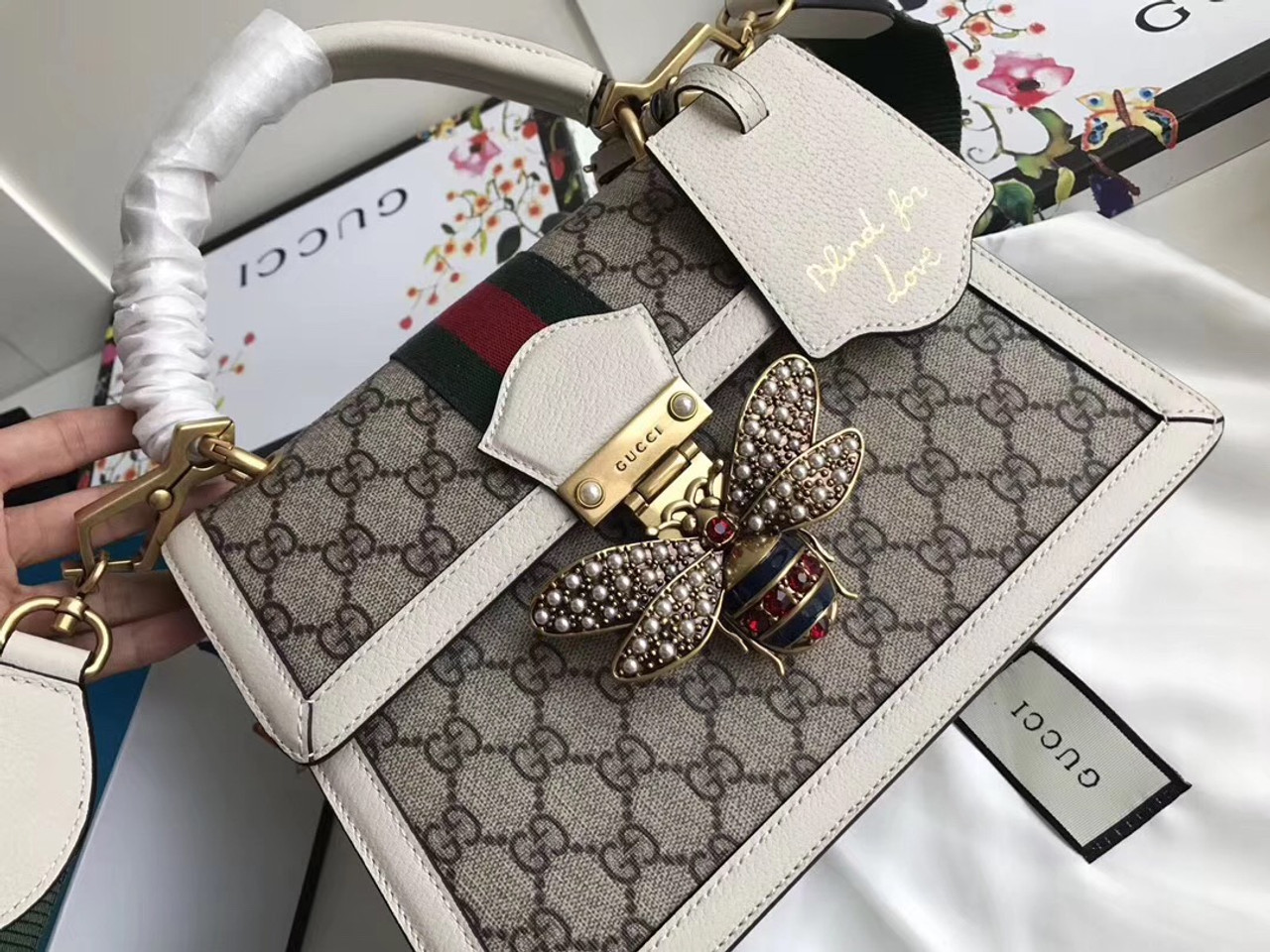 gucci queen margaret top handle bag