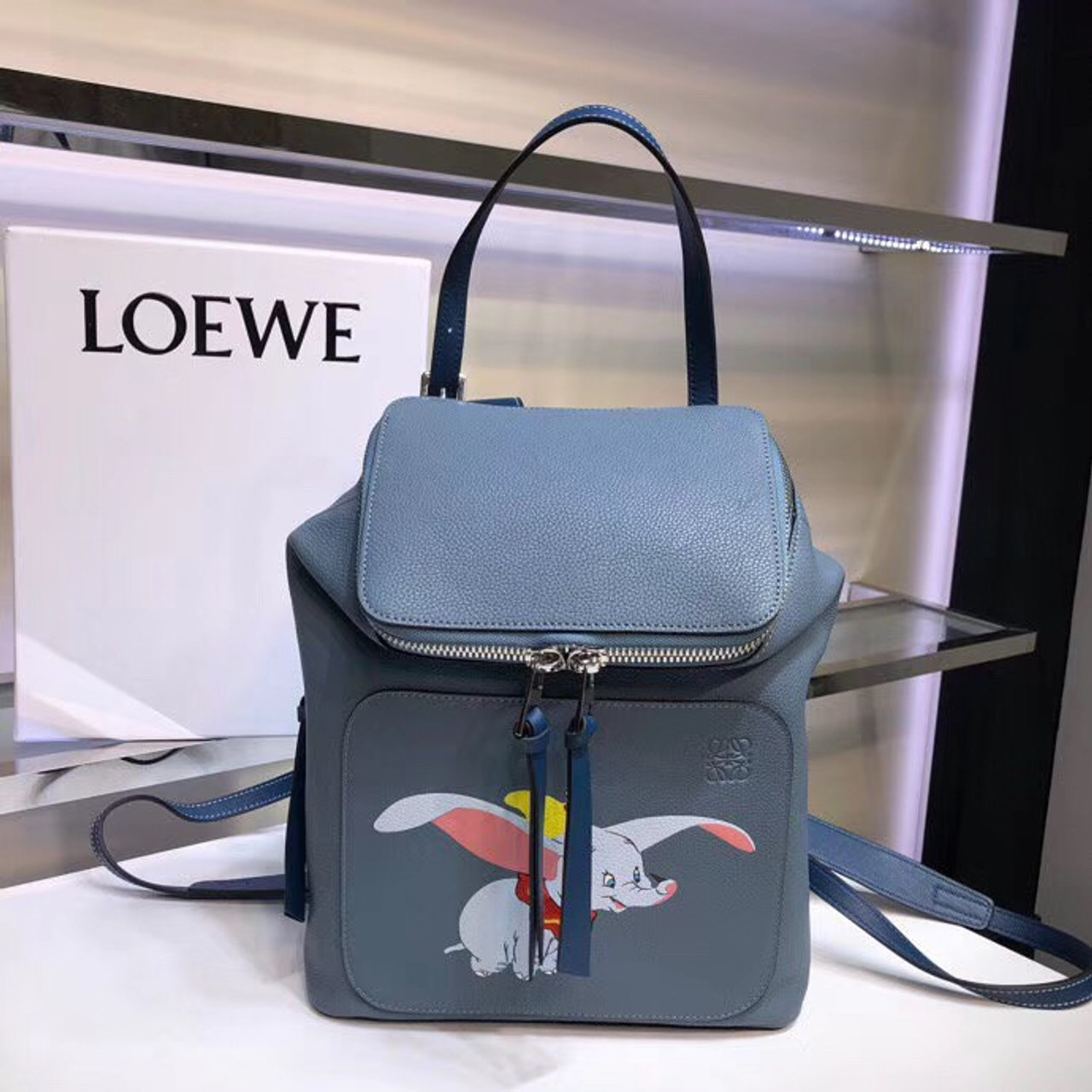 Loewe Goya Dumbo Backpack Stone Blue 