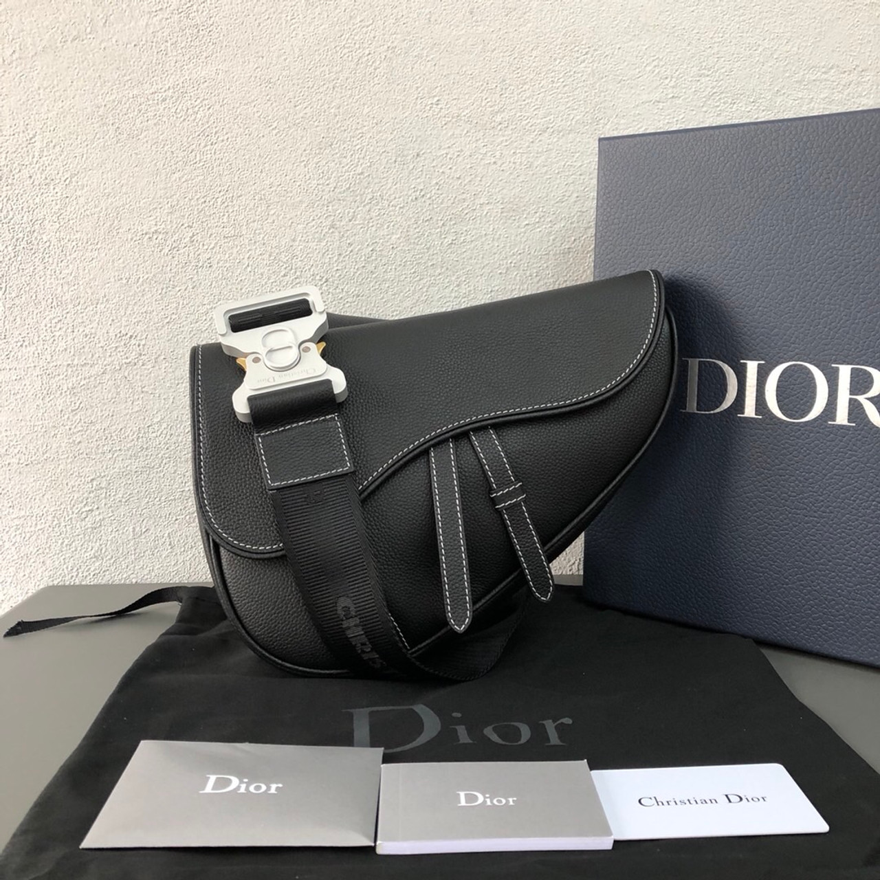 christian dior saddle bag black