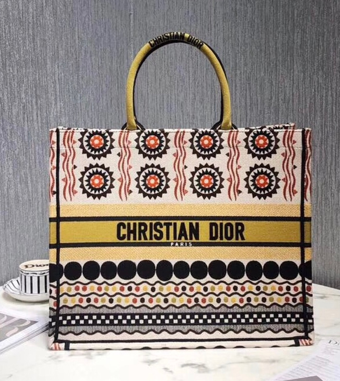 dior book tote bag in embroidered canvas price