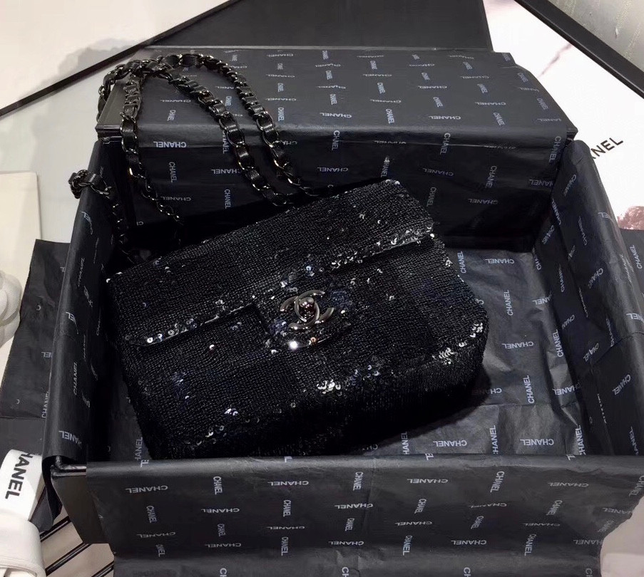 chanel sequin flap bag