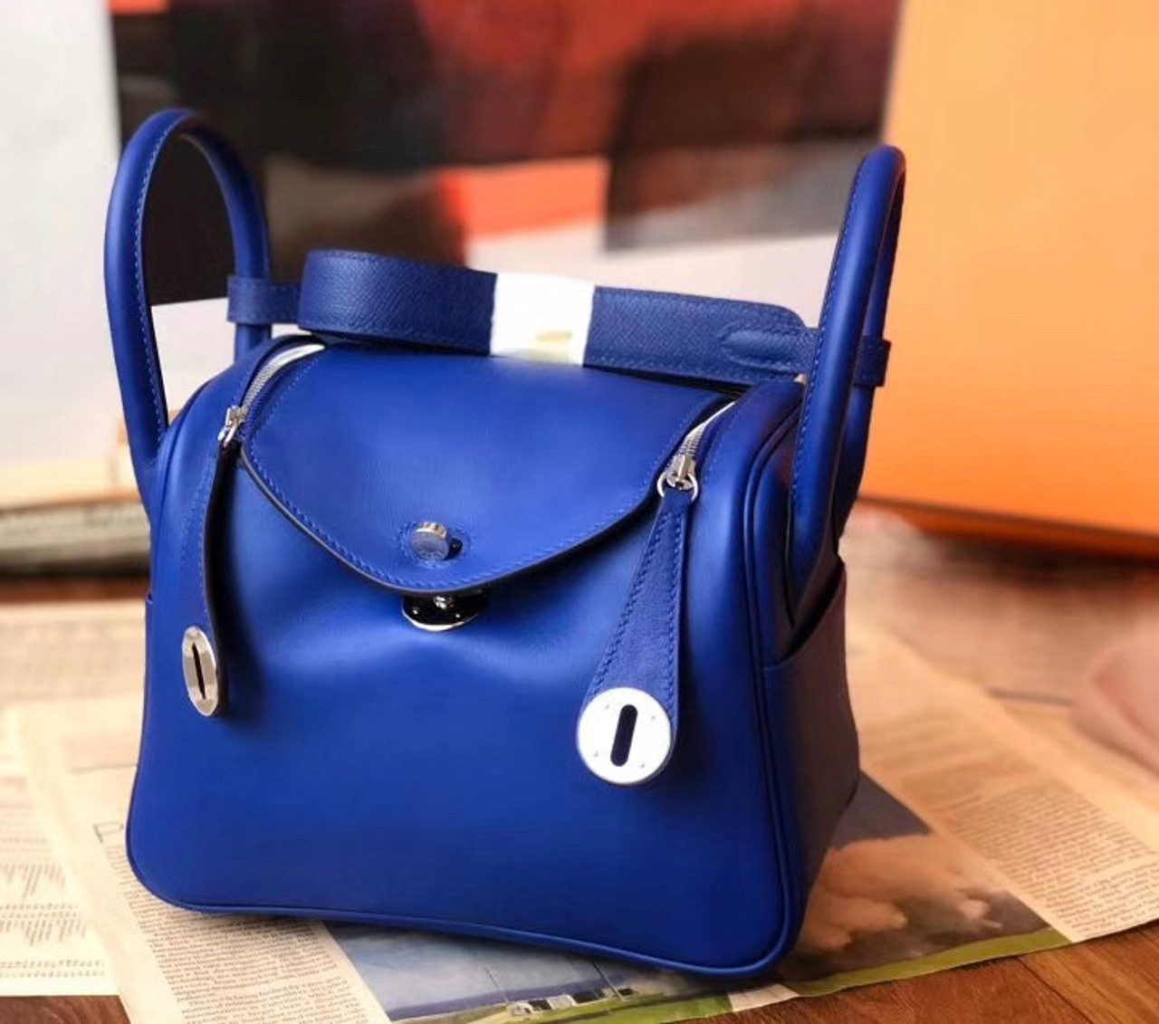 hermès lindy blue nuit