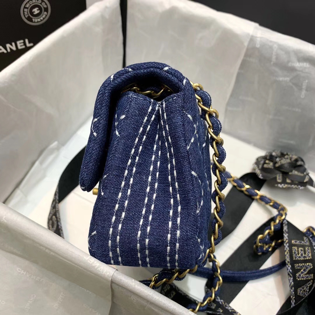 chanel denim flap bag 2020