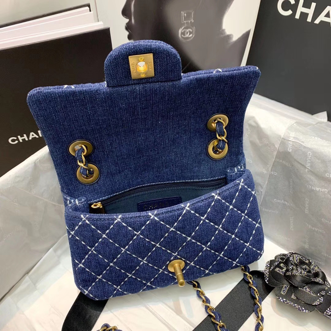 chanel denim flap bag 2020