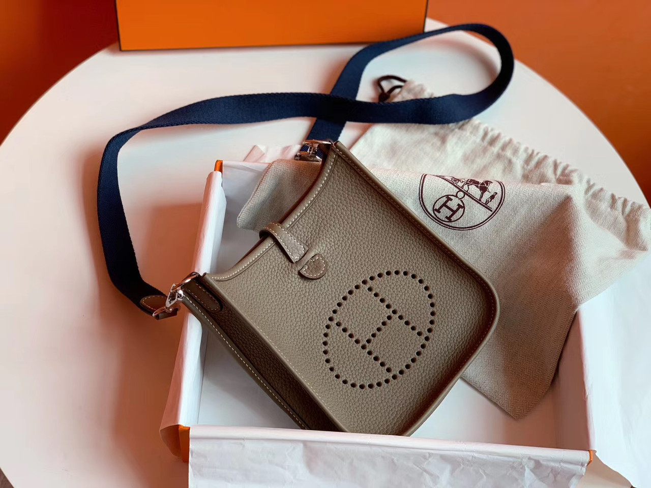 Hermès Evelyne Mini Bag Etoupe 