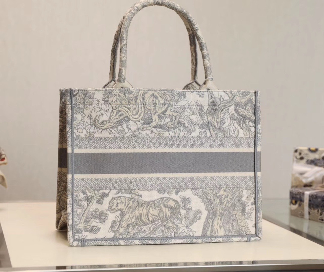 dior book tote toile de jouy bag