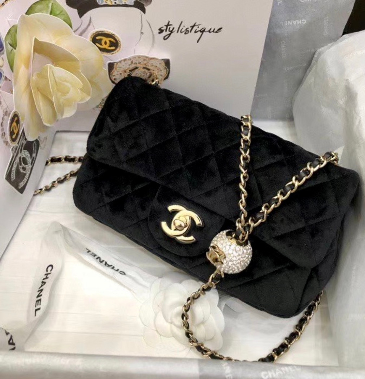 chanel velvet bag