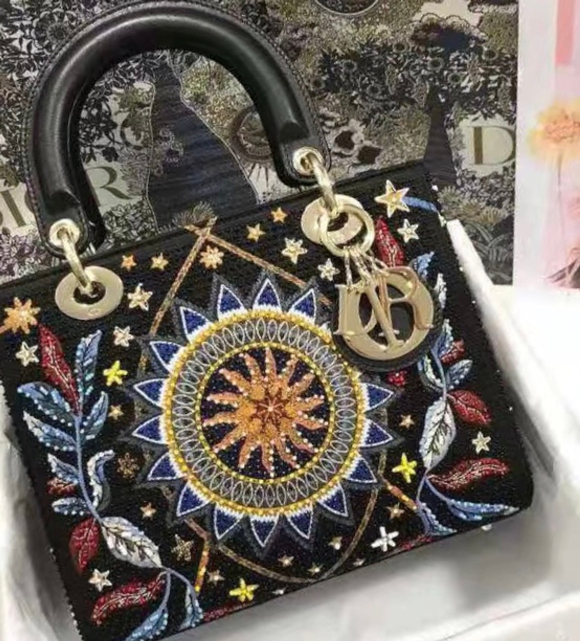 dior embroidered bag