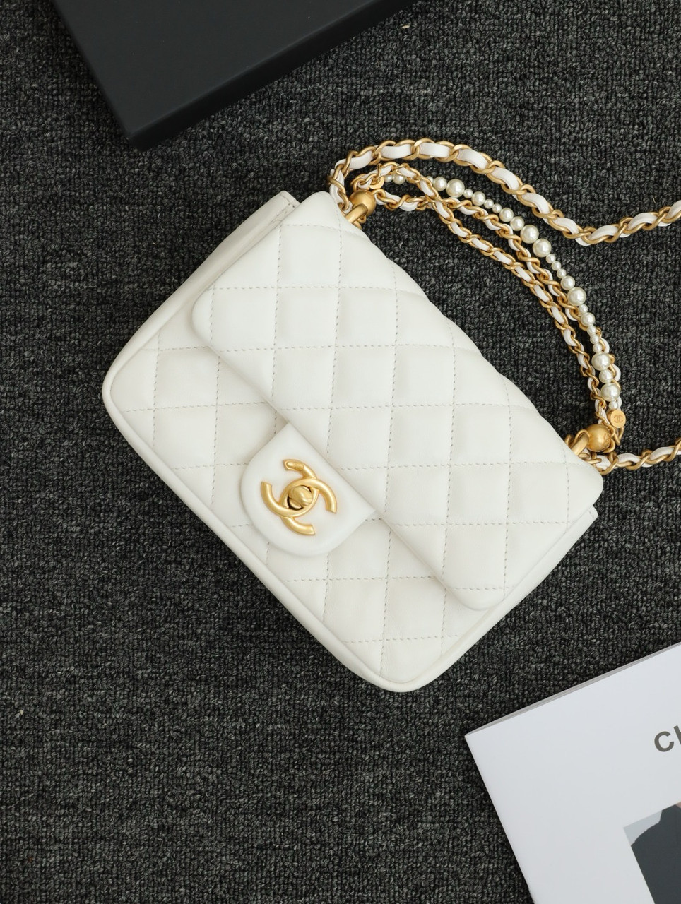 Chanel Imitation Pearls MINI FLAP BAG White - BVPRIVE
