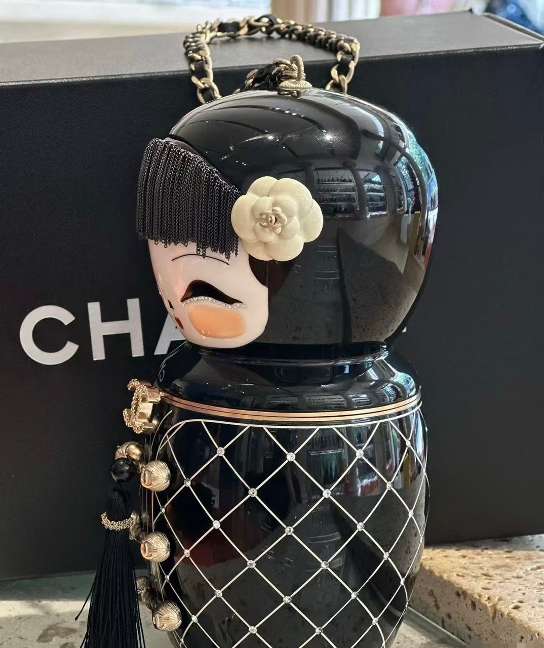 Chanel MÉTIERS D'ART PARIS-SHANGHAI BLACK LUCITE MATRYOSHKA
