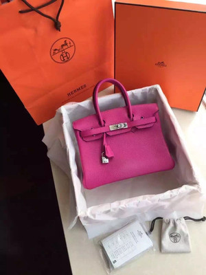 Hermes Fuchsia Birkin 25cm Epsom Palladium Hardware