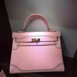 Hermes Limited Edition Rose Sakura 3Q Ghillie Kelly 32cm Togo Palladium Hardware