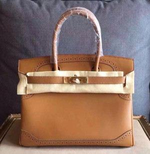 Hermes Limited Edition Noisette Ghillie Birkin 30cm Togo Gold Hardware