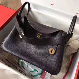Hermes Lindy 30 Black Togo Gold HW