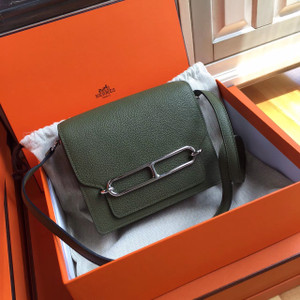 Hermes Vert Veronese Evercolor Calfskin Mini Roulis Bag