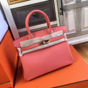 Hermès I5 Flamingo Birkin 30 cm Togo Leather Gold Hardware