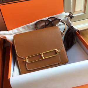 Hermes Gold Evercolor Calfskin Mini Roulis Bag