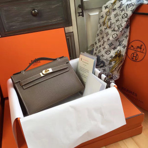Hermès 18 Etoup Mini Kelly Pochette Epsom leather Gold hardware