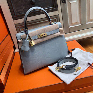 Hermès 8U Bleu Glacier Kelly 25 cm  Epsom Gold Hardware