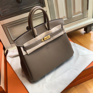  Hermes 18 Etoupe Birkin 25 Togo leather Gold Hardware