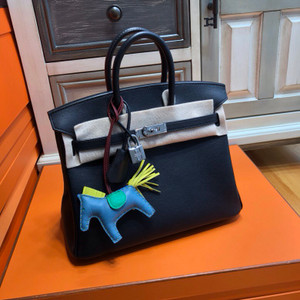 Hermes Black Birkin 25 cm Epsom Palladium Hardware