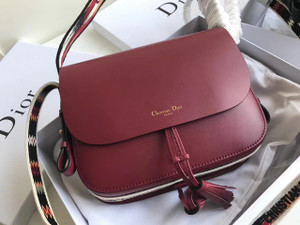 Christian Dior DIORODEO CALFSKIN FLAP BAG Red