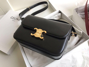 Celine MEDIUM TRIOMPHE BAG IN SHINY CALFSKIN BLACK