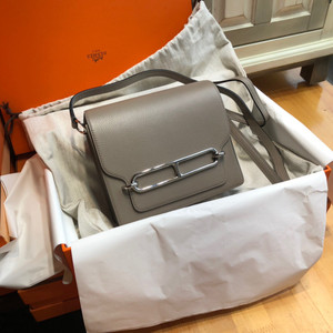 Hermes M8 Gris Asphalt  Evercolor Calfskin Mini Roulis Bag Palladium Hardware