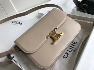 Celine MEDIUM TRIOMPHE BAG IN SHINY CALFSKIN NUDE