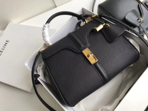 Celine SMALL 16 BAG IN SATINATED CALFSKIN BLACK