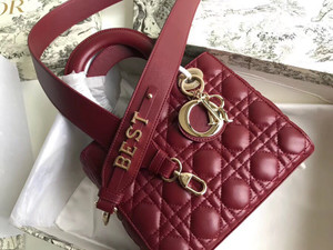 Christian Dior MY ABCDIOR LAMBSKIN BAG Bordeaux