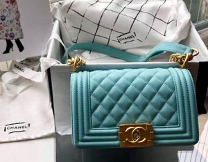 Chanel Small BOY CHANEL Handbag Baby Blue