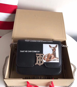 Burberry Small Montage Print Leather TB Bag (Bambi Bag)