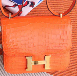 Hermes Orange Constance 18 Alligator